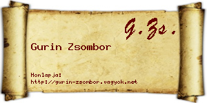 Gurin Zsombor névjegykártya